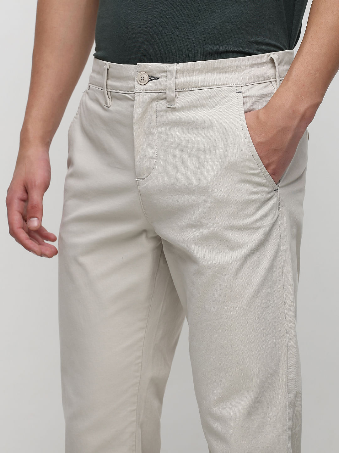 Men Off White Trousers - Buy Men Off White Trousers online in India